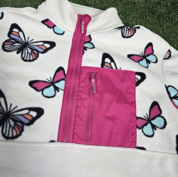 MEMBERS MARK | GIRLS HALF ZIP WILD BUTTERFLIES SUPER SOFT FLEECE PULLOVE… - Picture 6 of 16